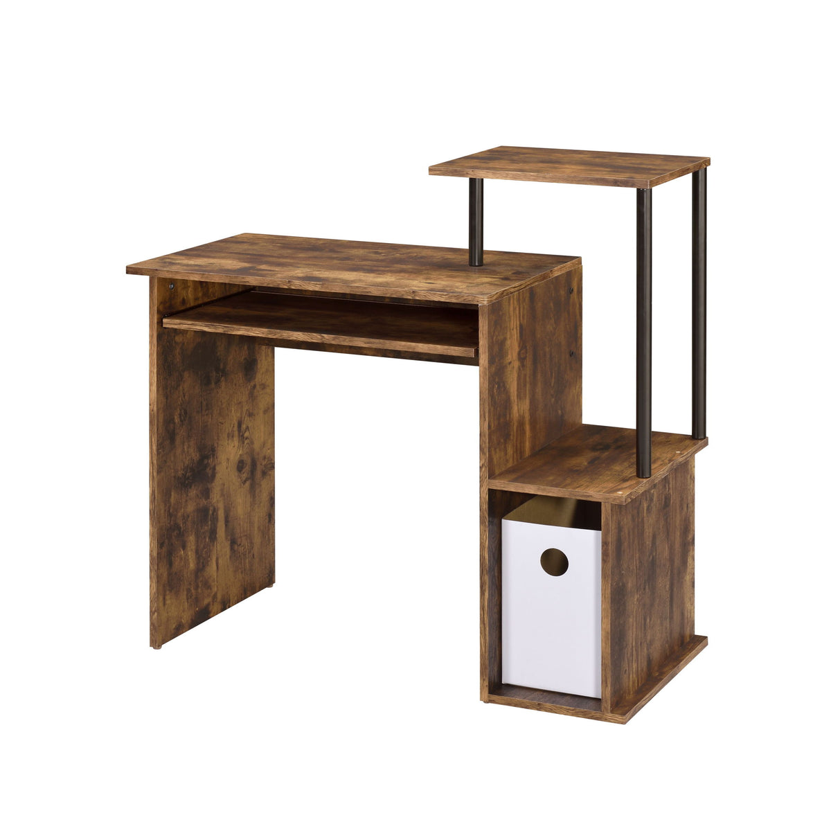 Lyphre - Computer Desk - Weathered Oak / Black