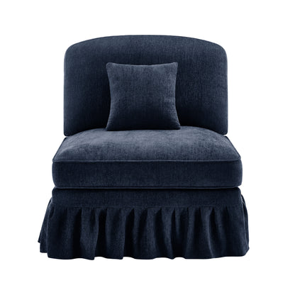 Chenille Armless Sofa - Blue Chenille