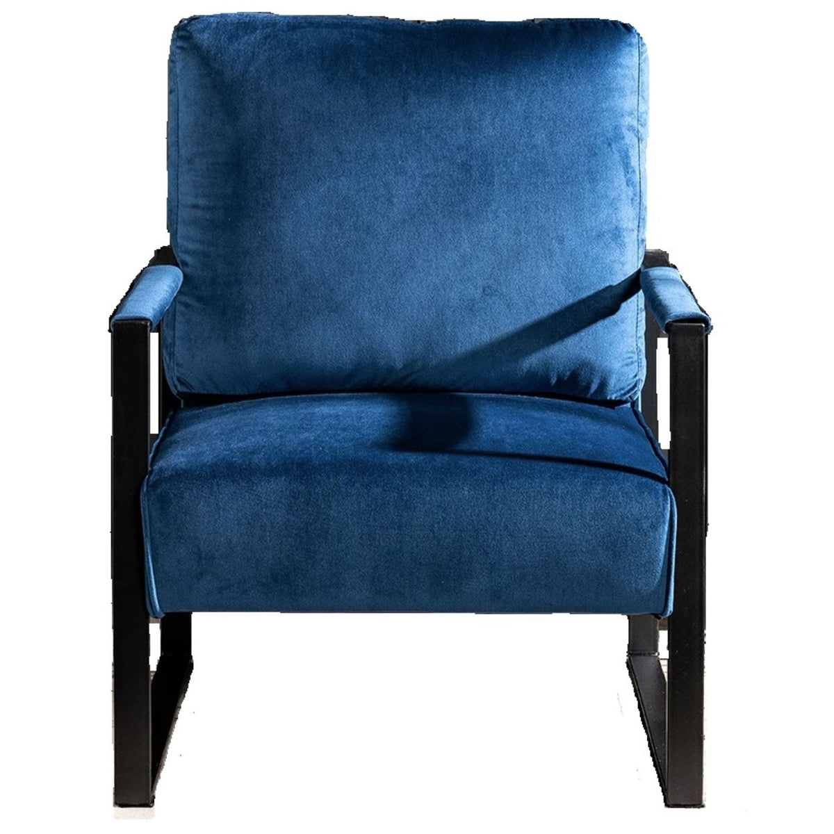 Classic Mid Century Modern Accent Chair With Durable Square Metal Frame, Armchair