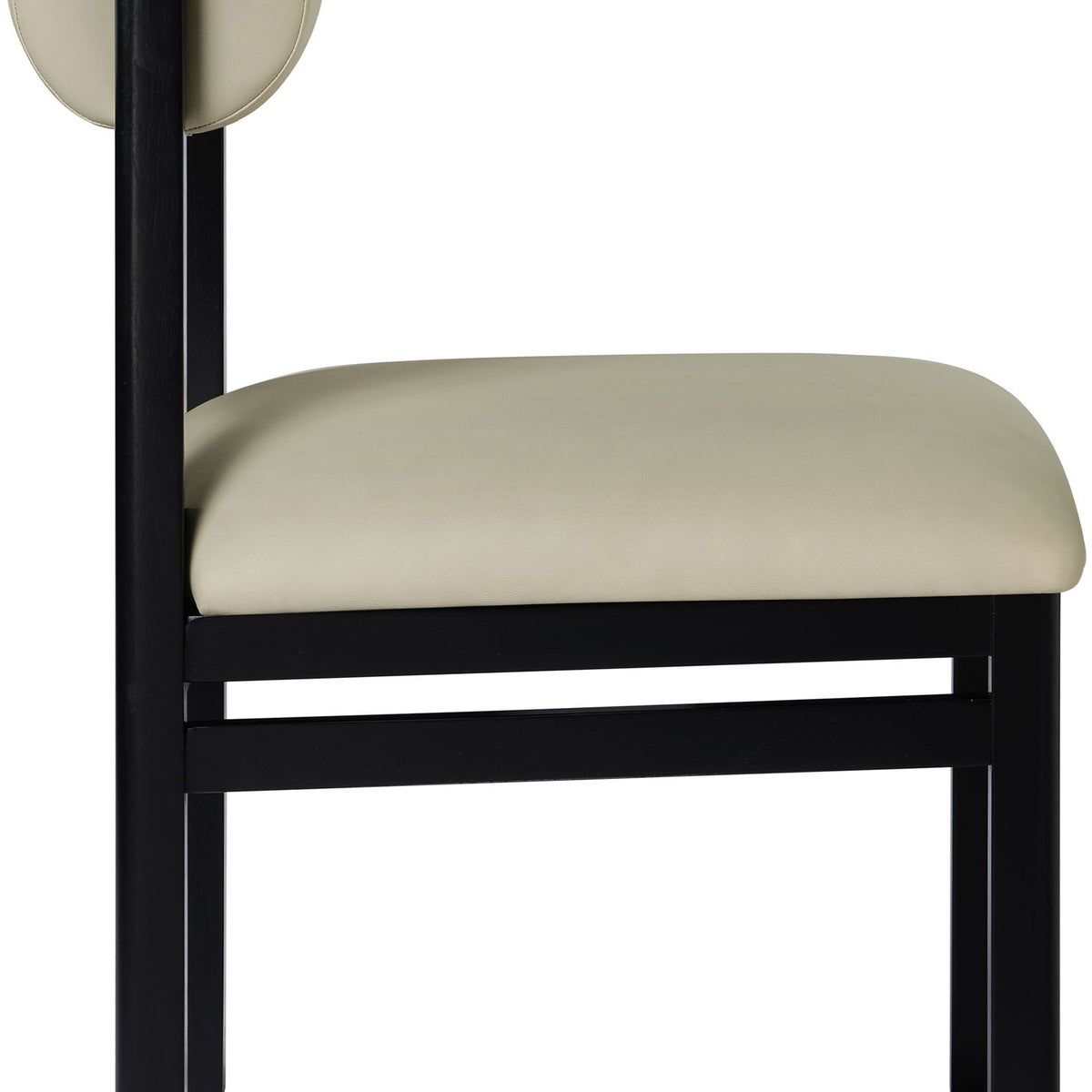 Roundhill - Faux Leather Dining Chair (Set of 2) - Black Frame