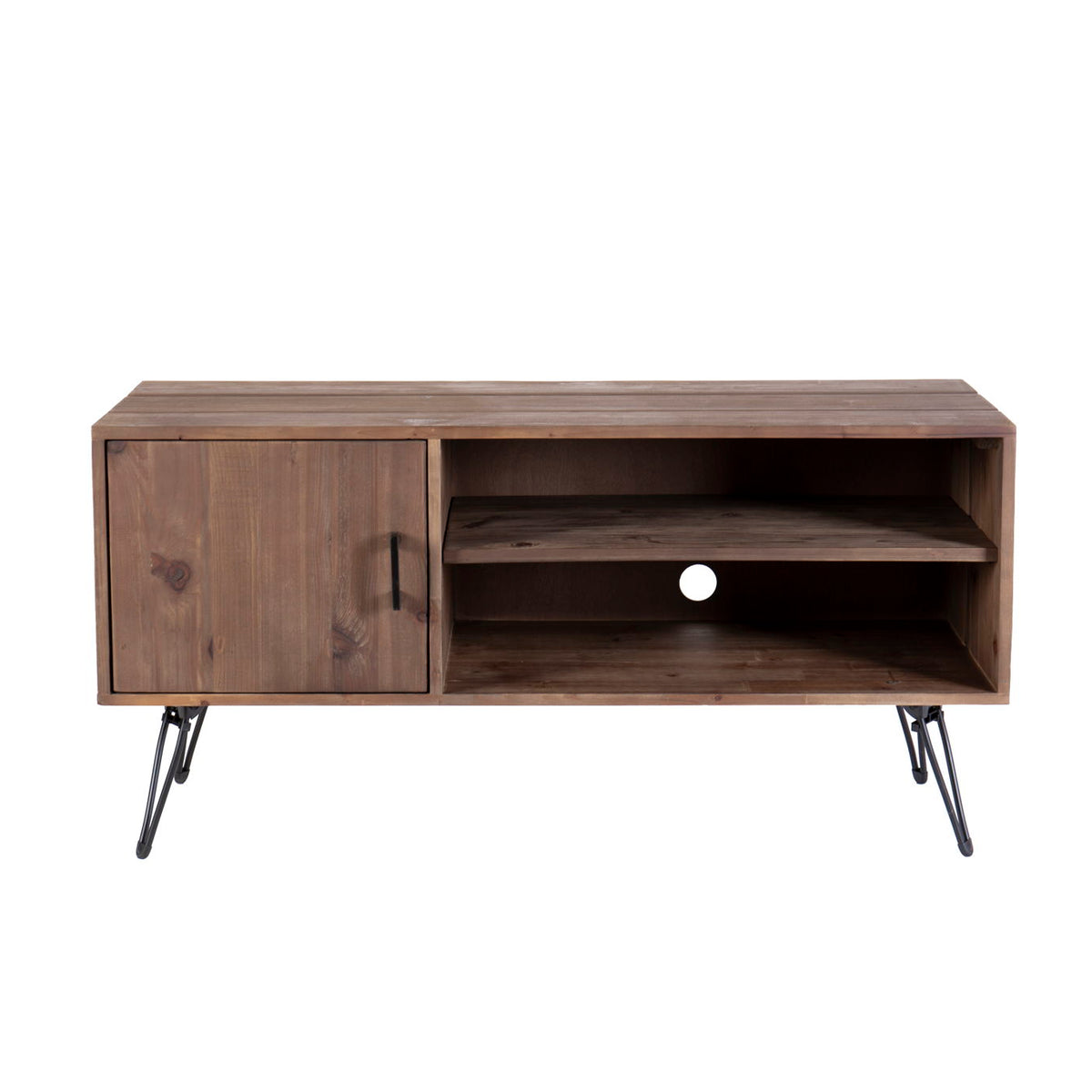 Simple, Modern, Vintage Reclaimed Wood TV Stand Media Table For Living Room - Natural