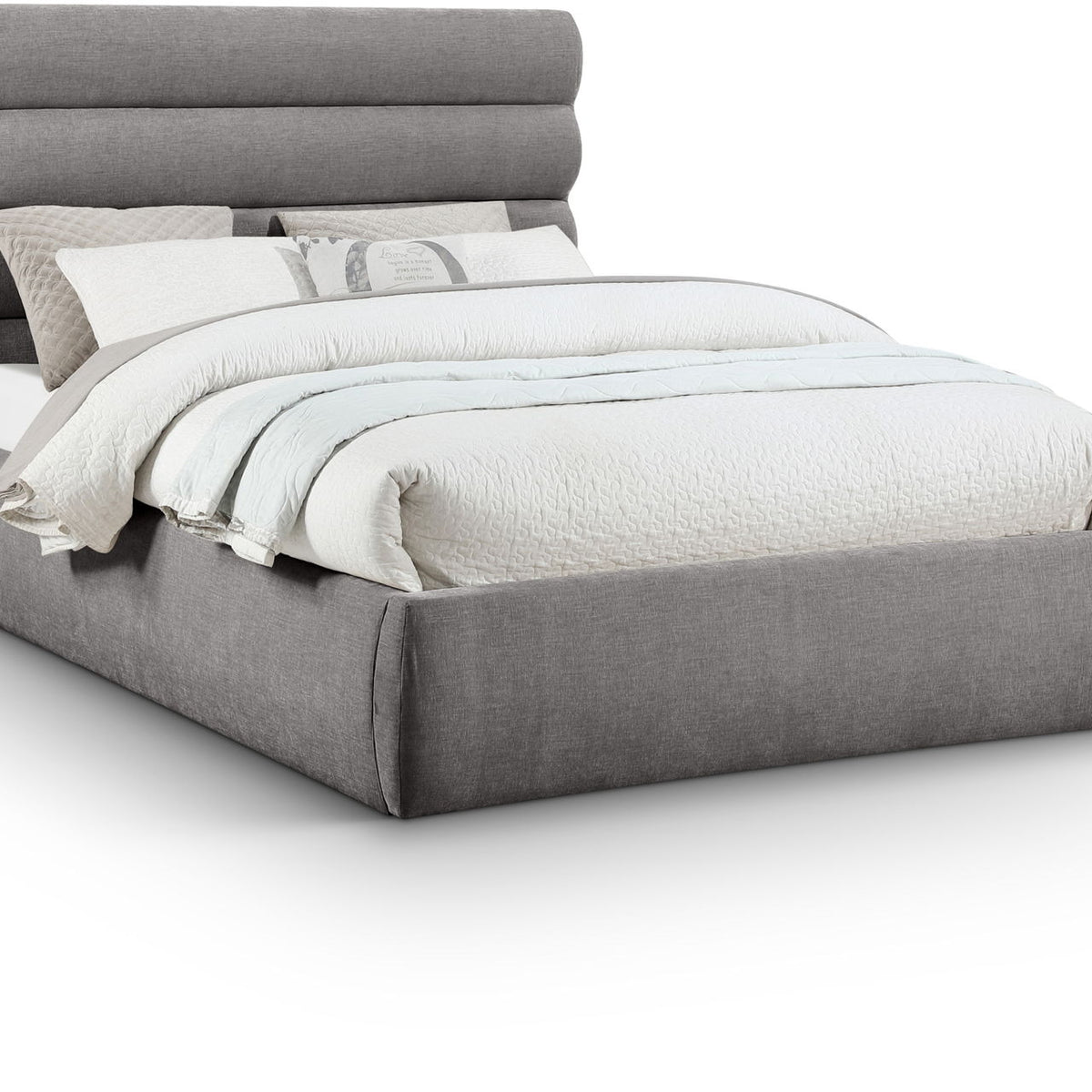 Adam - Chenille Fabric Bed With 52" Headboard