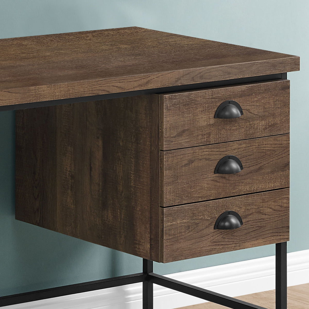 Computer Desk For Home Office, Laptop, 3 Storage Drawers, Contemporary & Moder