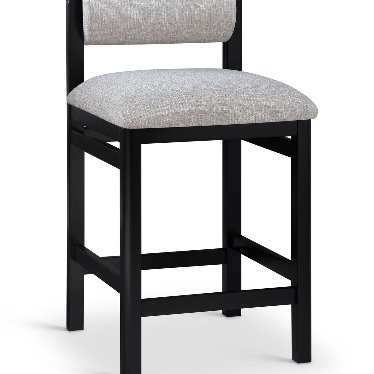 Roundhill - Fabric Counter Stool - Black Frame