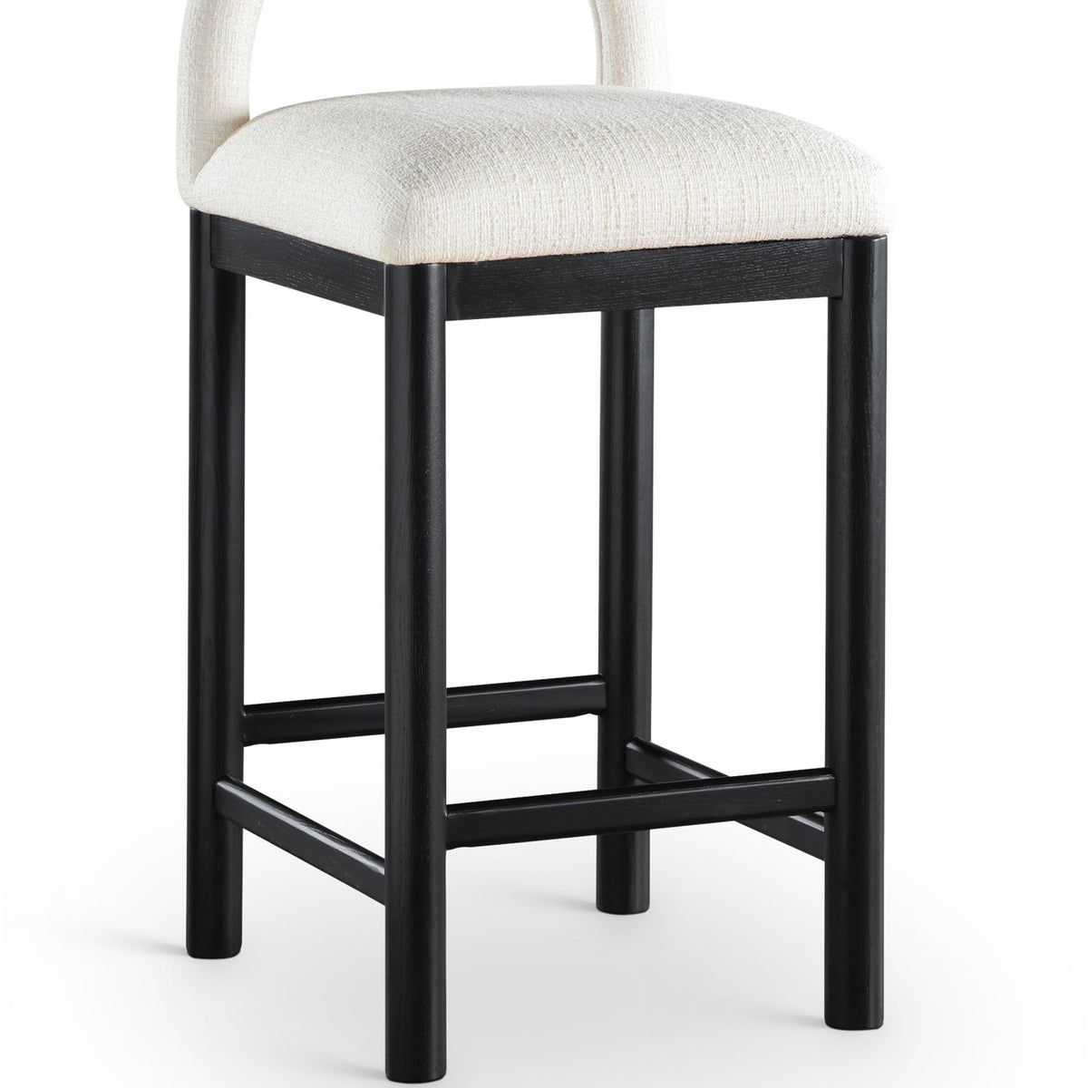 Conrad - Linen Counter Stool With Black Legs