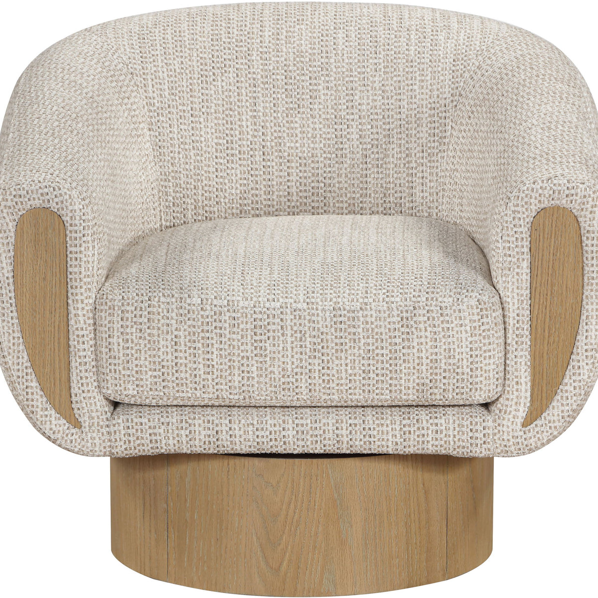 Avella - Interwoven Fabric Swivel Accent Chair - Light Brown Base