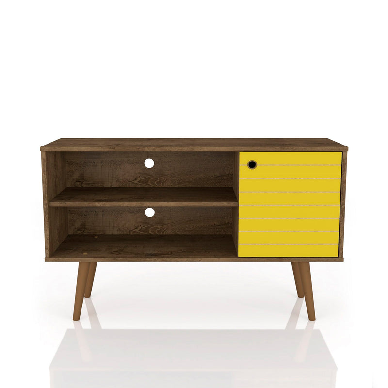 Manhattan Liberty - TV Stand With Rustic Brown Frame