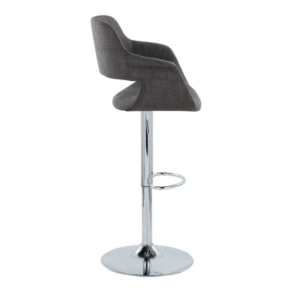 Vintage Flair - Mid Century Modern Adjustable Barstool With Oval Footrest (Set of 2)