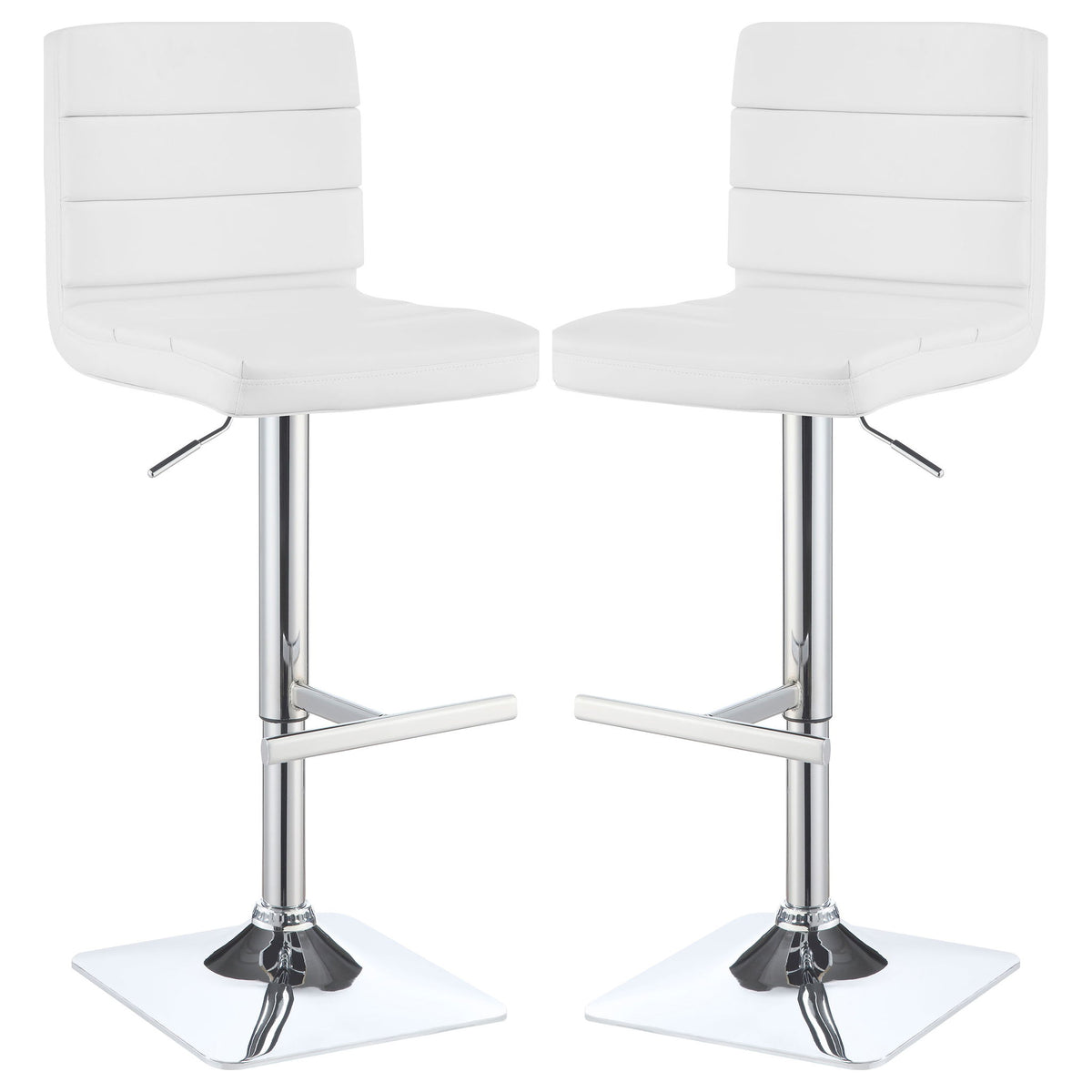 Fresco - Upholstered Adjustable Bar Stool (Set of 2) - White