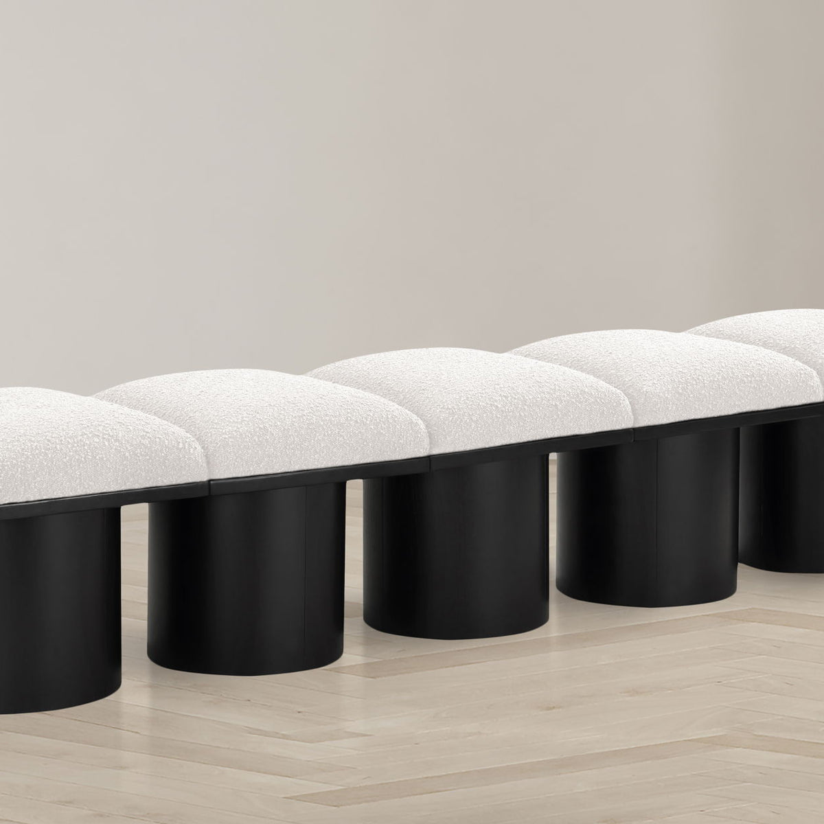 Pavilion - 5 Piece Modular Bench With Black Base
