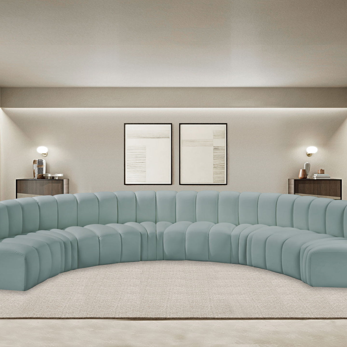 Arc - Faux Leather 8 Piece U-Shaped Modular Sofa