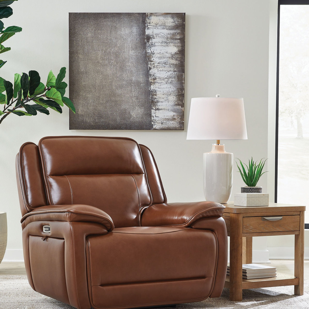 Healy Pier - Power Recliner / Adj Headrest - Chocolate