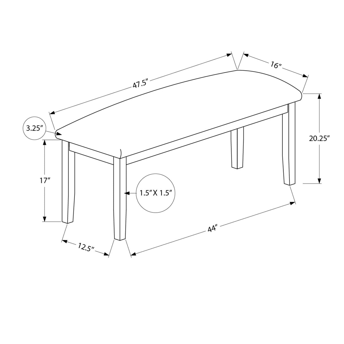 Bench, Rectangular, Hallway, Upholstered, Transitional