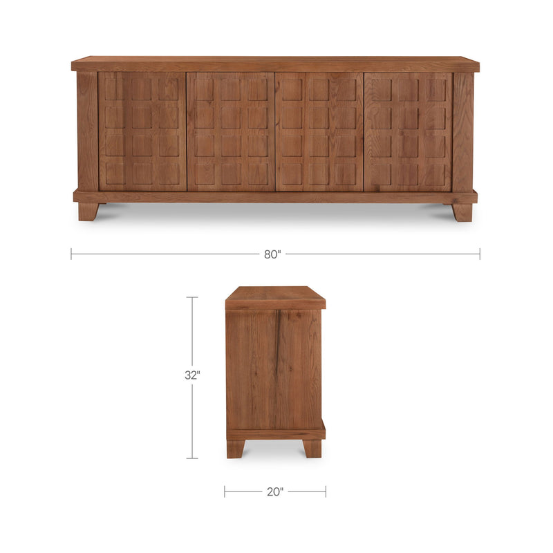 Enya - Sideboard - Red / Oak