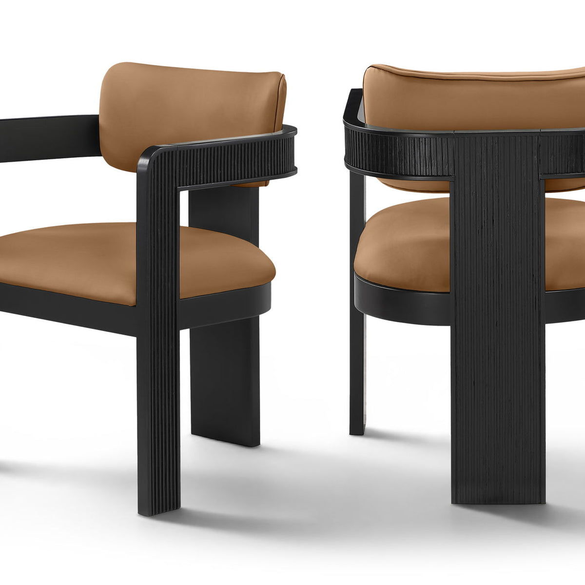Sacha - Vegan Leather Upholstered Dining Chair With Black Base (Set of 2)