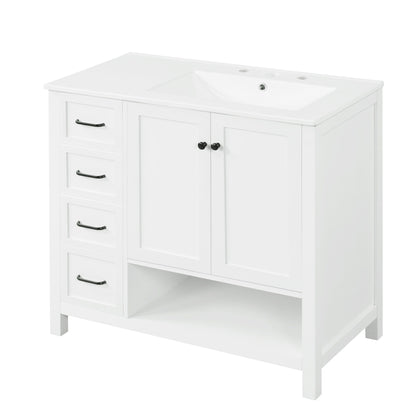 Modern Bathroom Vanity With Sink Top, 2 Doors And 2 Drawers