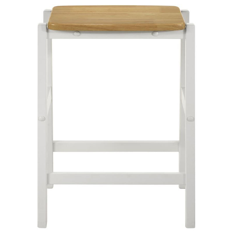 Edgeworth - Wood Backless Counter Stool (Set of 2) - White