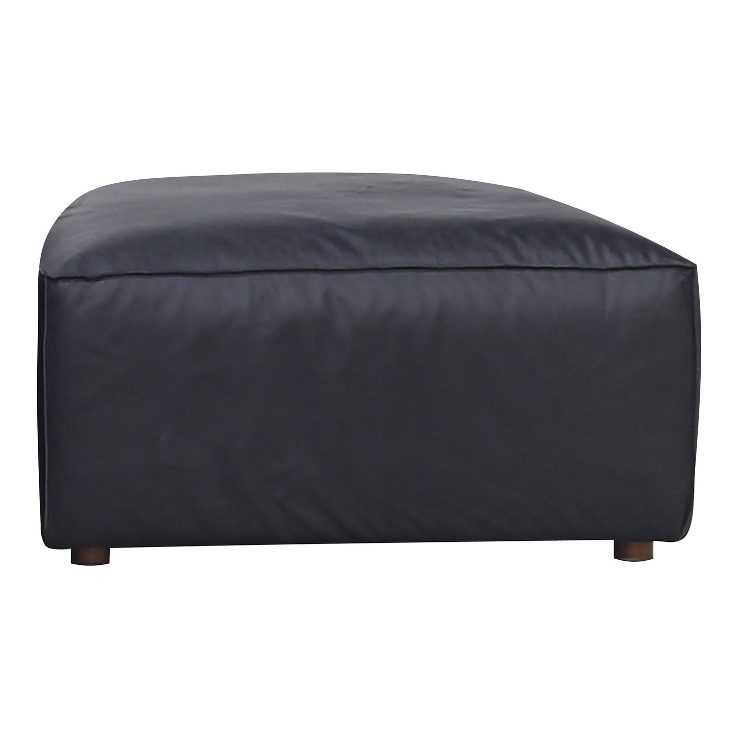 Form - Ottoman Vantage Black Leather - Black