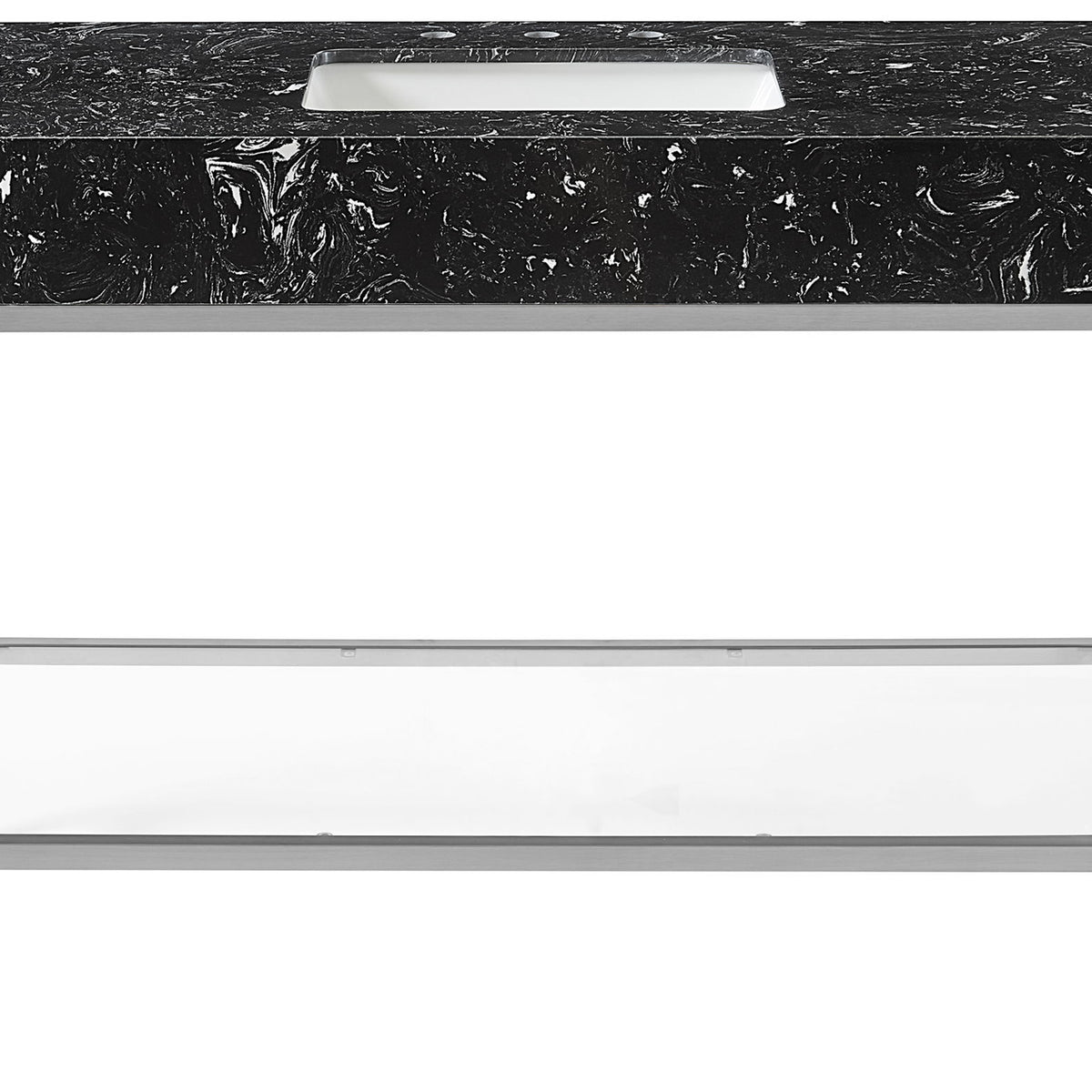Marmo - Engineered Marble Bathroom Vanity With Chrome Base