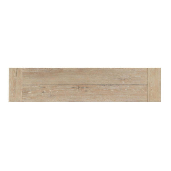 Light beige wooden console table front panel with recessed lines