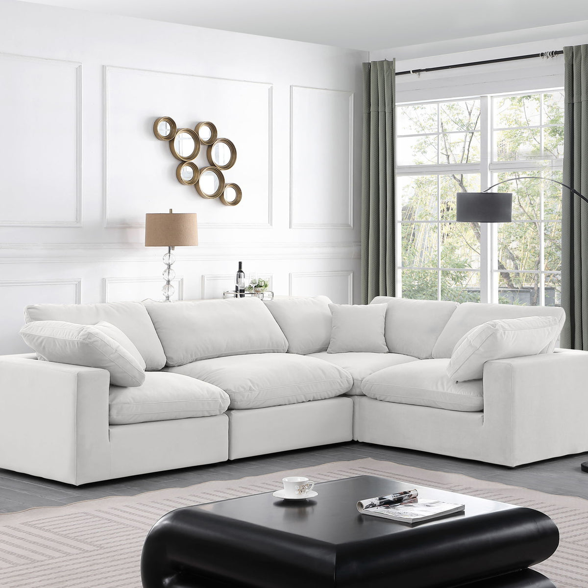 Comfy - 4 Piece Velvet Modular Sectional
