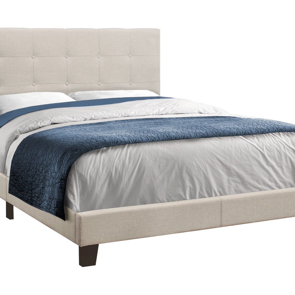 Bed, Upholstered, Frame Only, Transitional