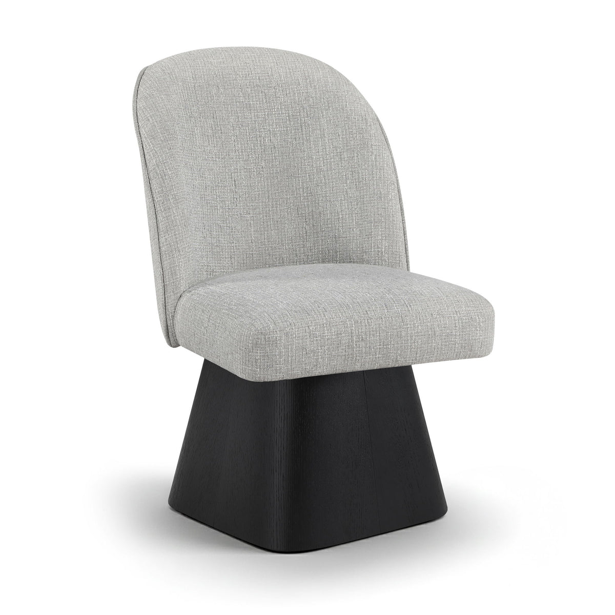 Marlowe - Linen Textured Fabric Upholstered Swivel Dining Side Chair - Stained Black