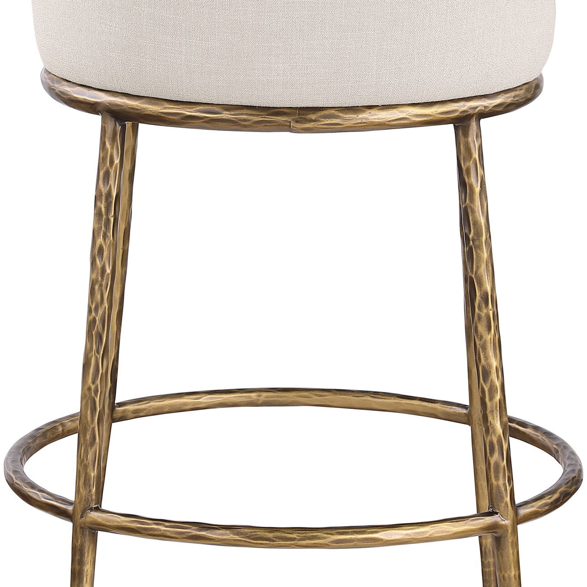 Ferro - Upholstered Counter Stool With Brushed Gold Base