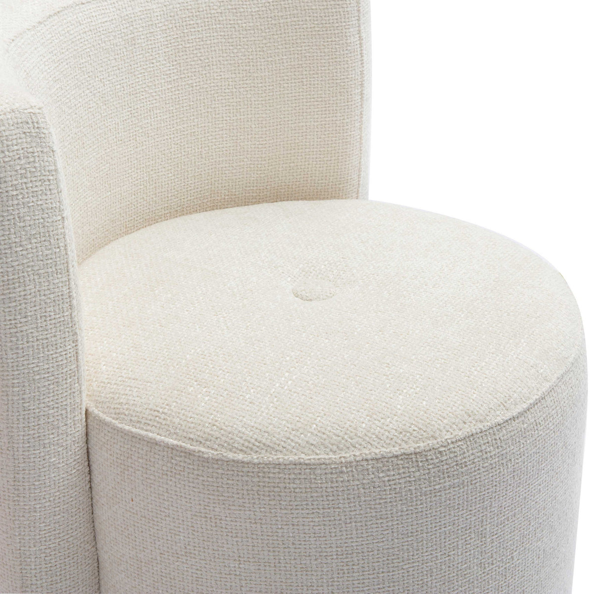 Alyssa - Chenille Rolling Desk Chair - Cream