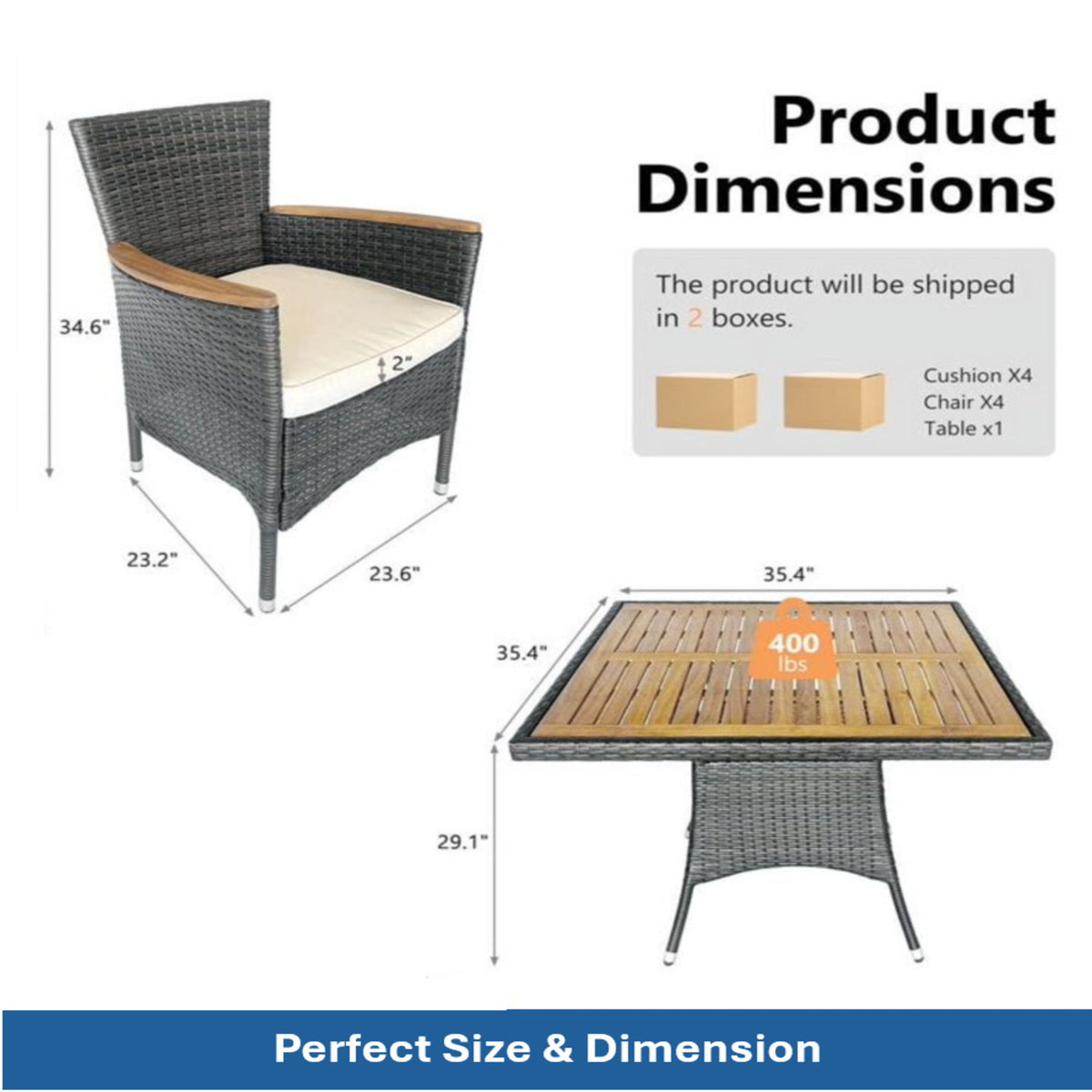 5 Piece Patio Dining Set With Table