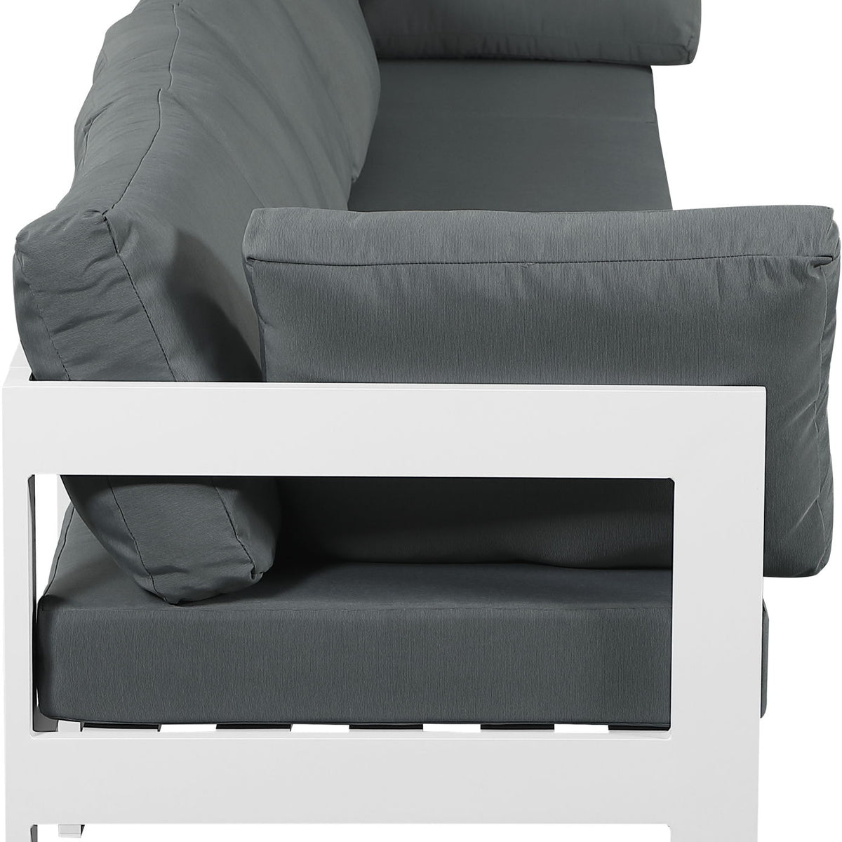 Nizuc - Outdoor Patio 5 Seat Modular Sofa With White Frame