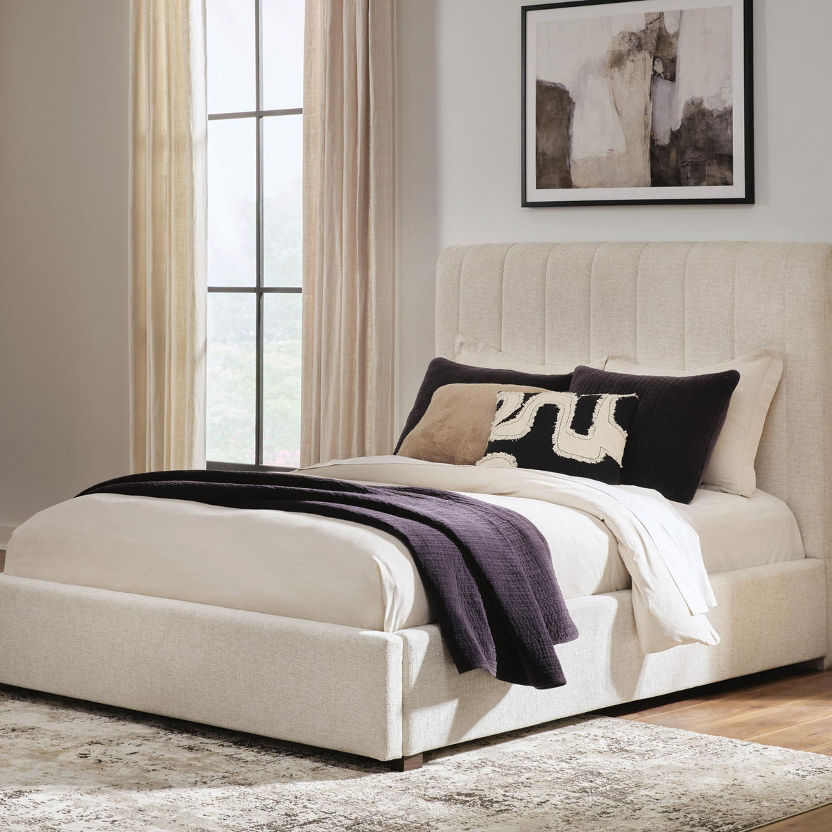 Shoralli - Queen Upholstered Storage Bed - Beige