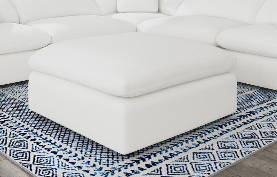 Raleigh - Boucle Upholstered Ottoman - Ivory