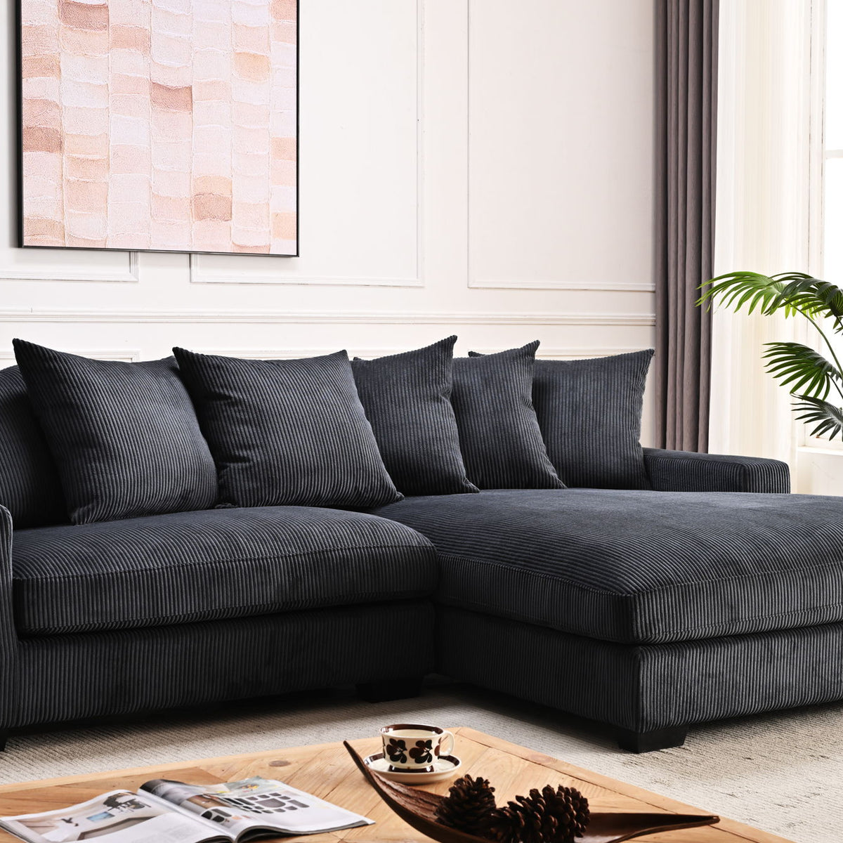 Luxe - Oversized 2 Piece Sectional Couches For Living Room, L Shaped Sofa With Chaise