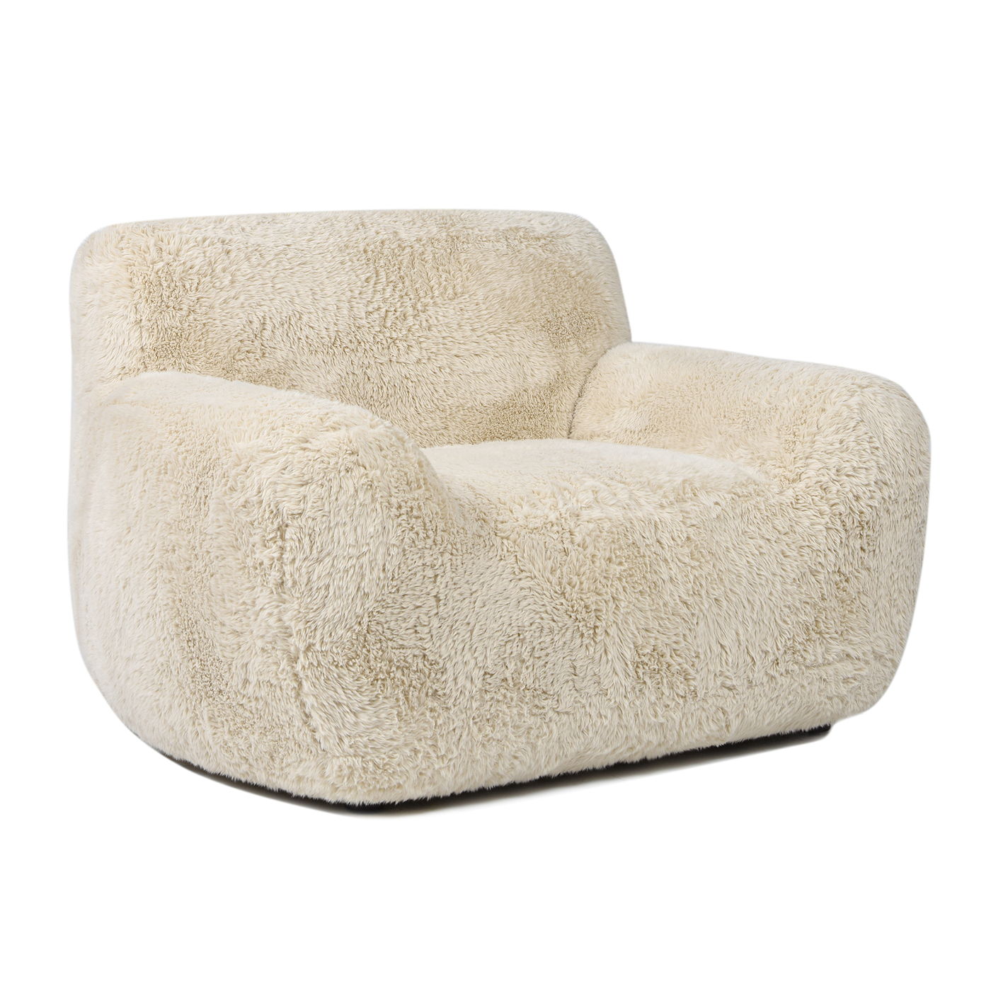 Summit - Faux Sheepskin Overstuffed Arm Chair - Cream Beige