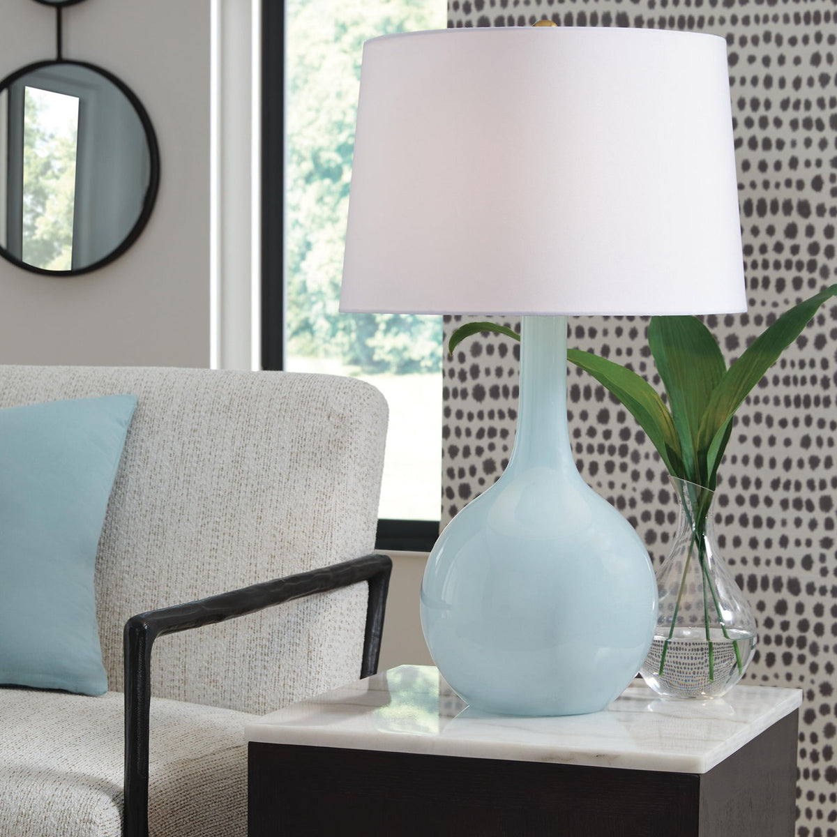 Rylanton - Glass Table Lamp - Aqua