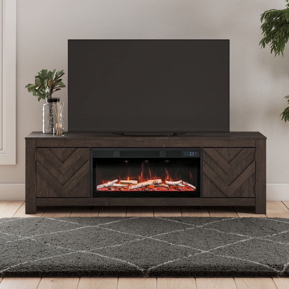 Cayboni - LG TV Stand With Fireplace Option