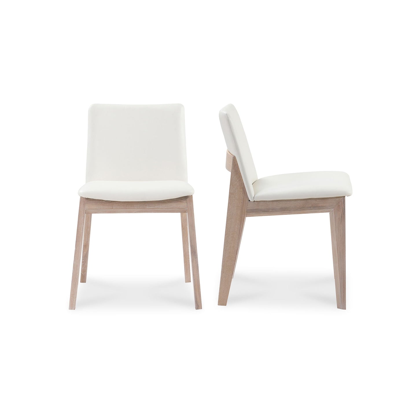 Deco - Oak Dining Dining Chair PVC (Set of 2) - Cream White