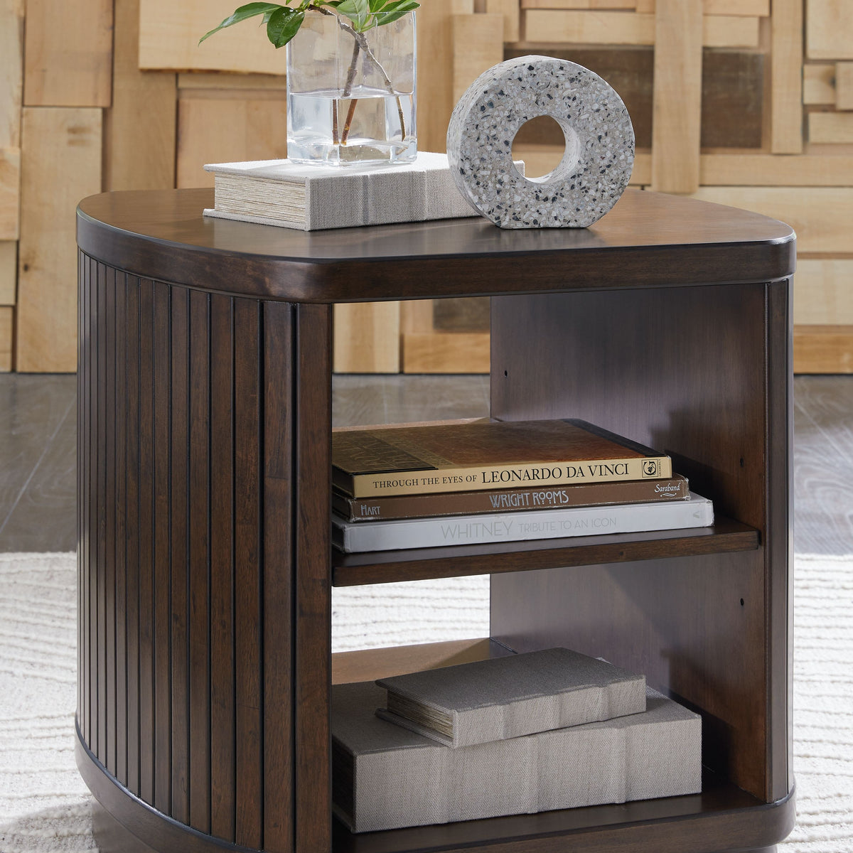 Korestone - Square End Table - Dark Brown