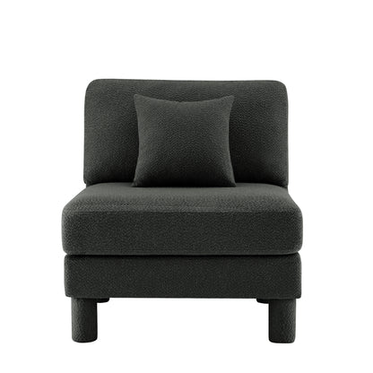 Lucas Armless Sofa with Pillow - Dark Gray