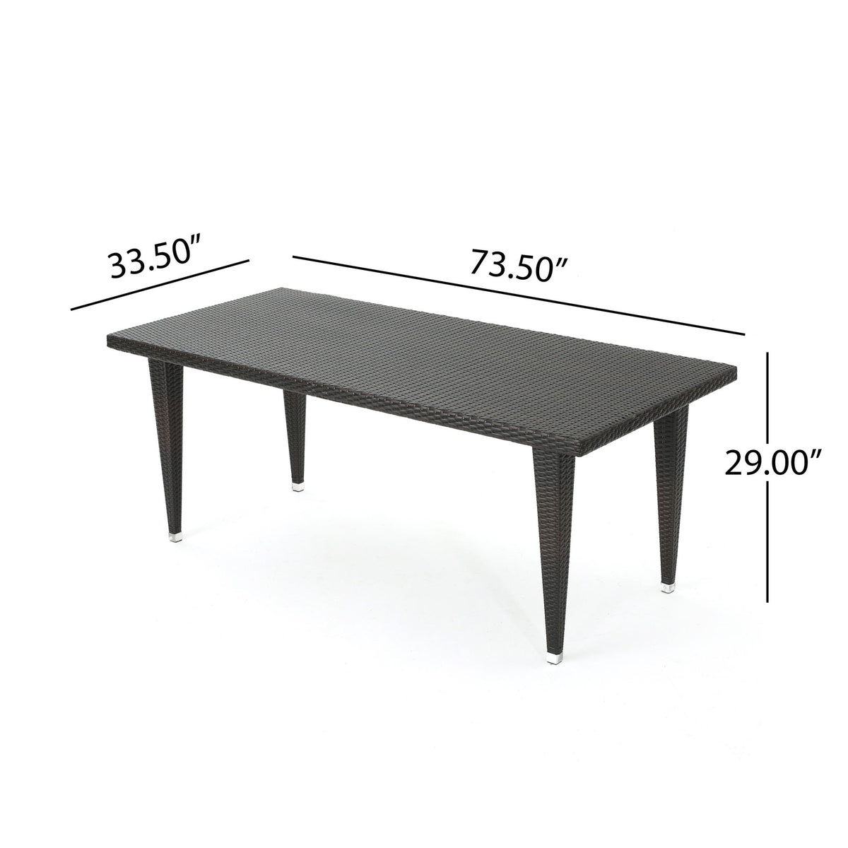 Reflect - Outdoor Dining Table With Rattan Cover - Dark Gray
