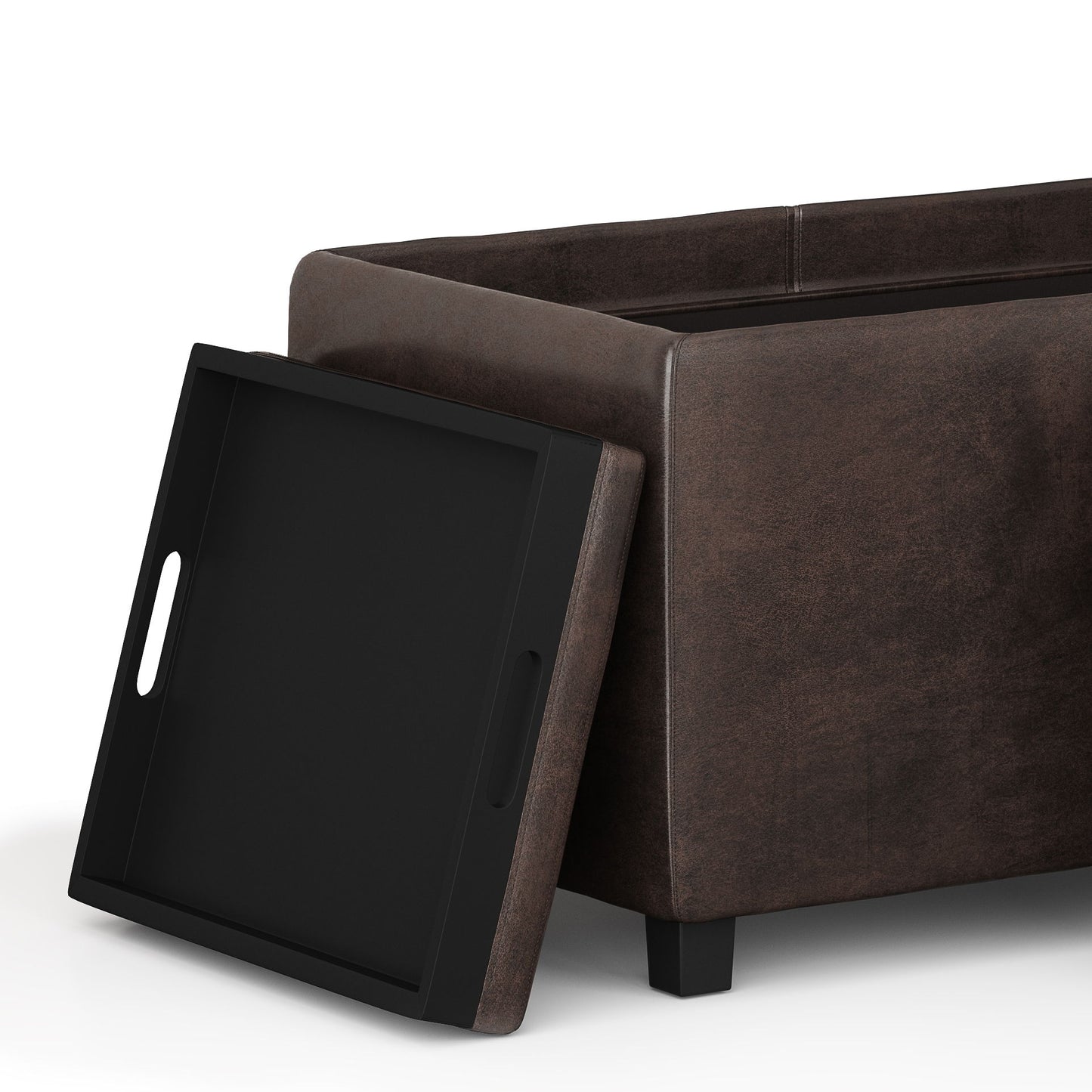 Avalon - Storage Ottoman - Distressed Brown