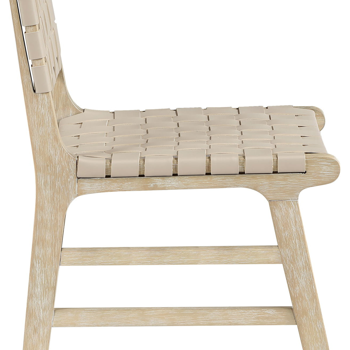 Entwine - Vegan Leather Upholstered Dining Chair - Painted Natural