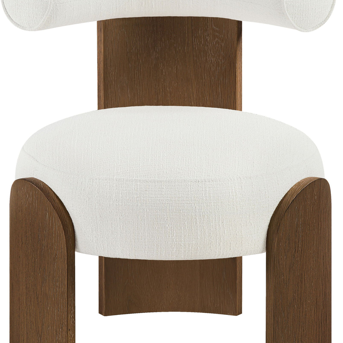 Calder - Linen Textured Fabric Upholstered Accent Chair - Painted Brown Base