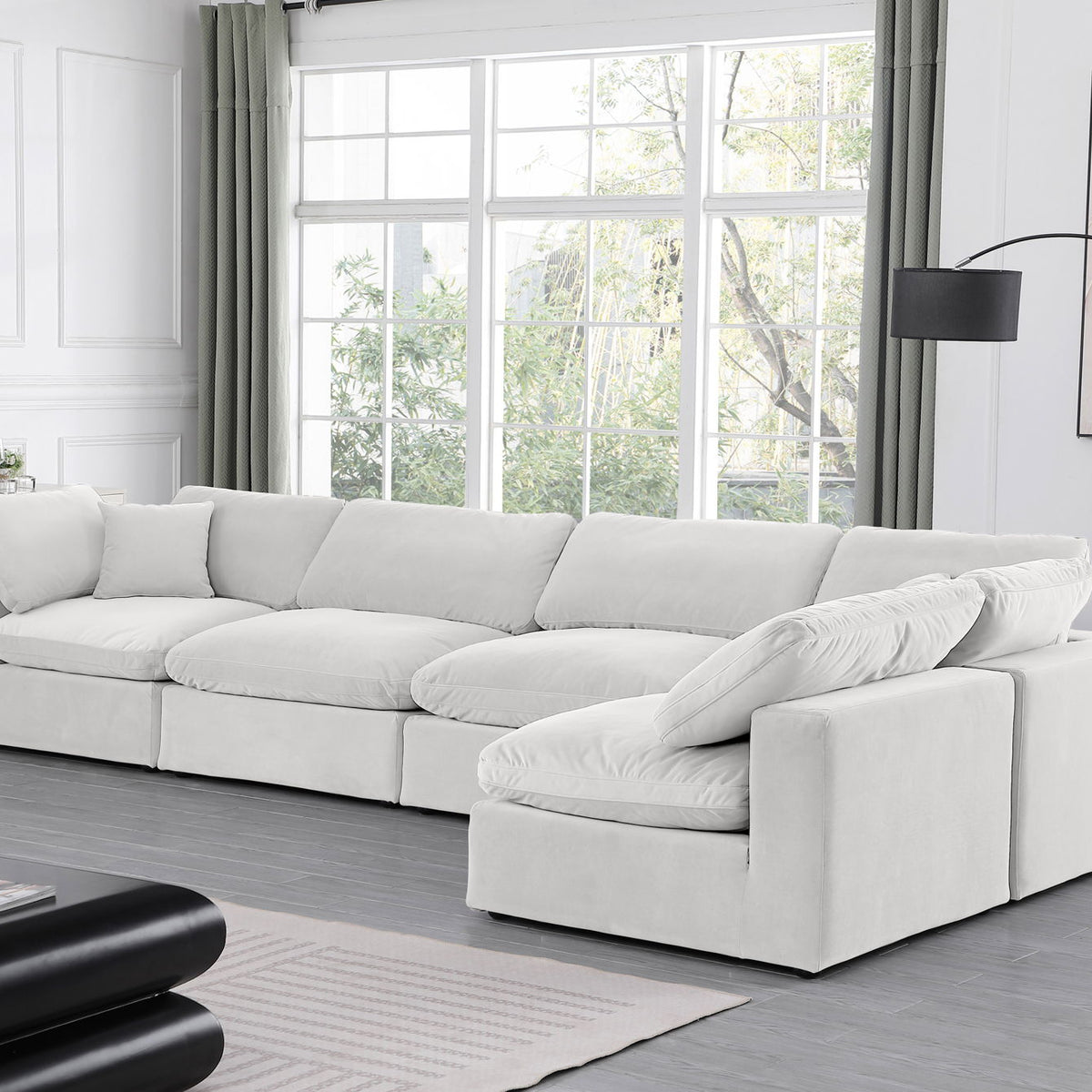Comfy - 5 Piece Velvet Modular Sectional