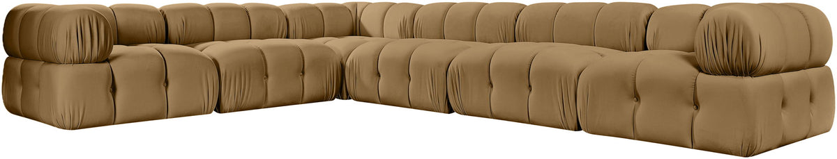 Orin - L-Shaped Velvet 6 Piece Modular Sectional