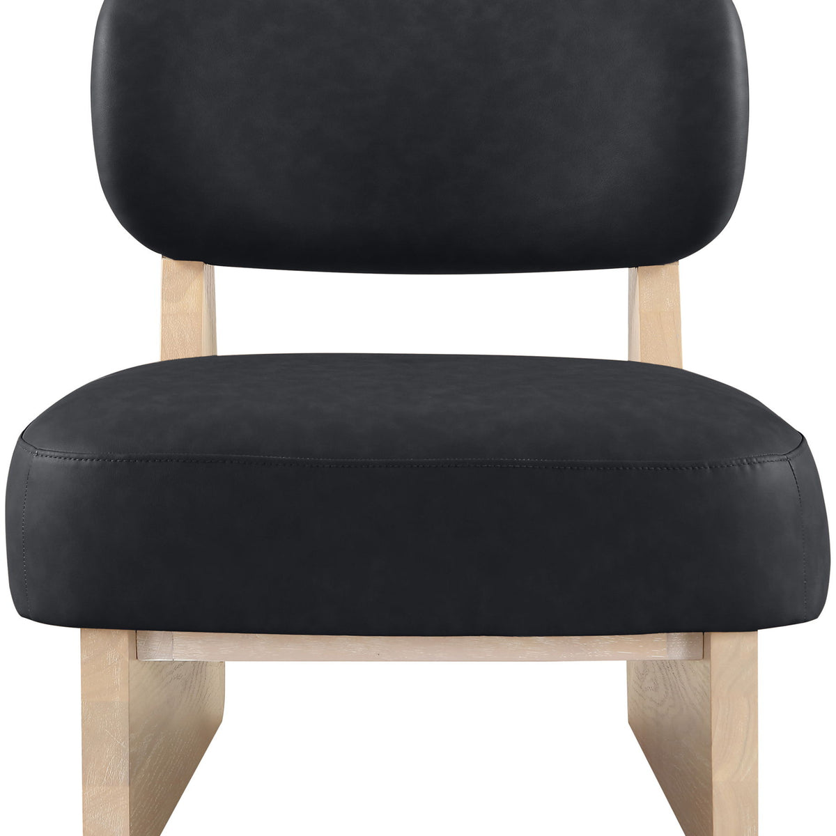 Vetra - Vegan Leather Upholstered Accent Chair With Natural Base