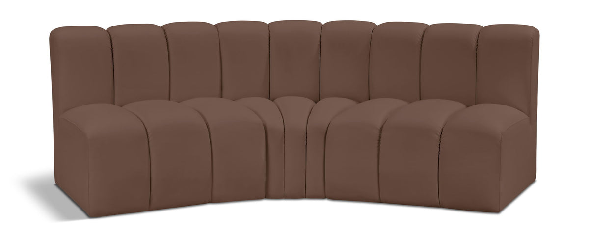 Arc - Faux Leather 3 Piece Modular Corner Sofa