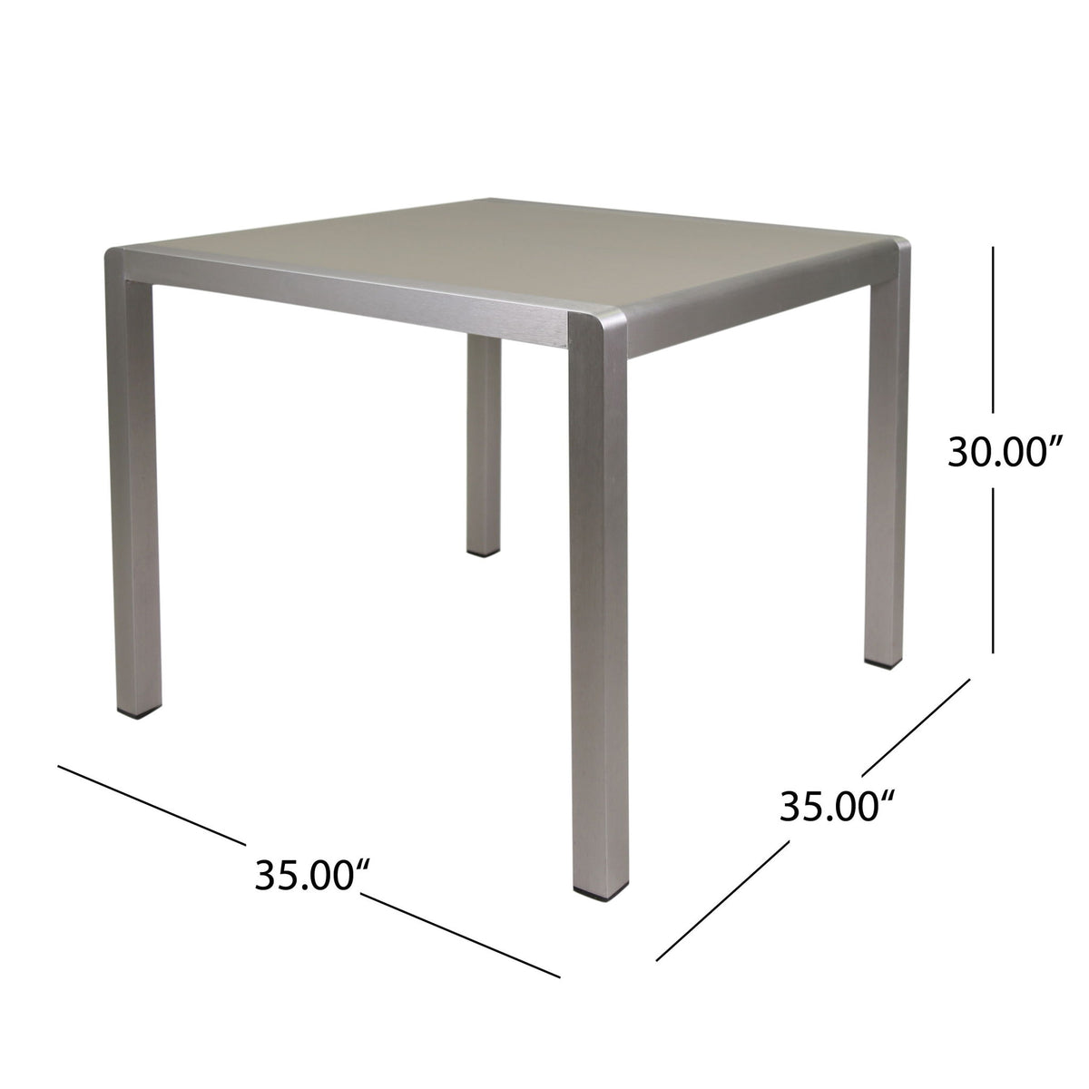 Outdoor Square Dining Table With Aluminum Frame
