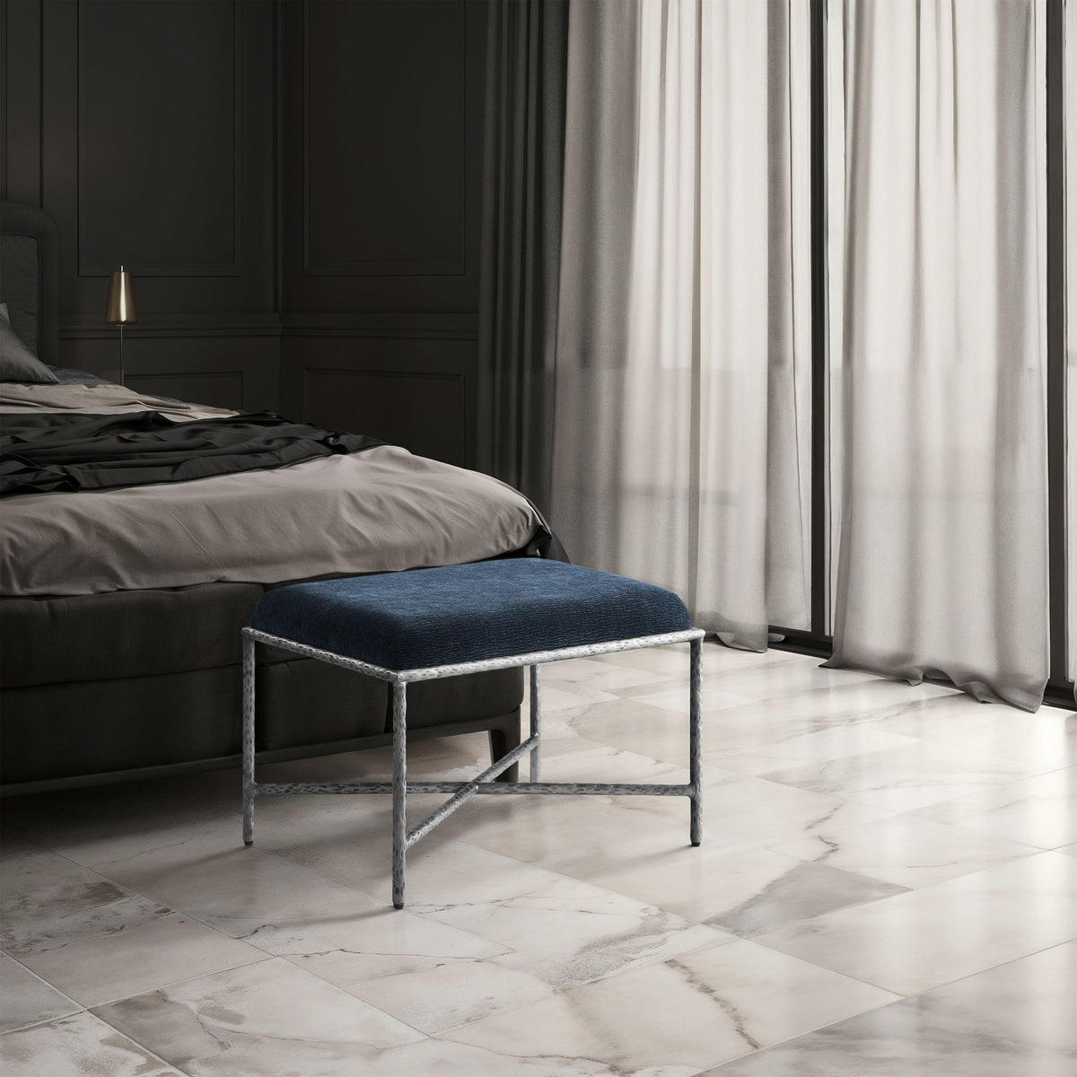 Valley - Bench With Silver Frame
